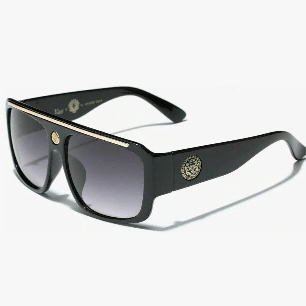 Bold Retro Lion‎ Head Flat Top Sunglasses UV400 Protection Gangster Trendy Gafas